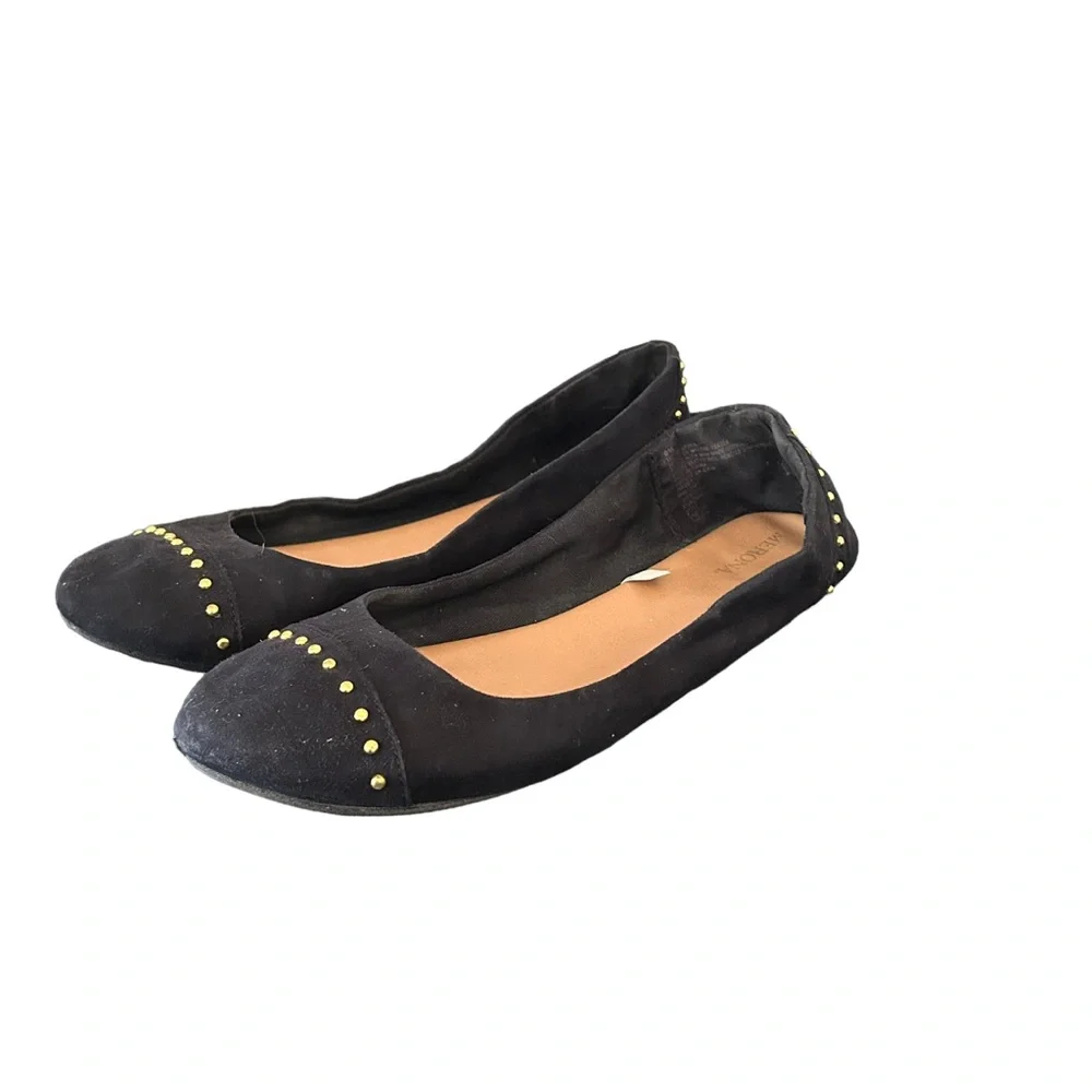 Merona Women’s Black Textile Slip On Studded Ballet Flats Size 9.5 - Picture 11 of 12